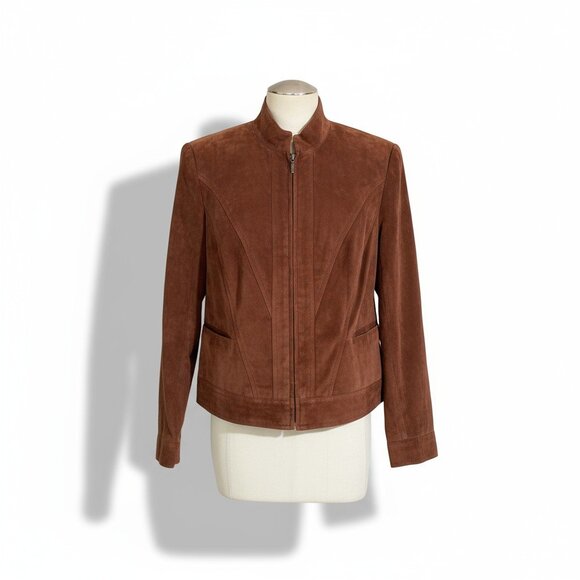 Tribal Petite Faux Suede Zip-Up Jacket – Size 10P - Picture 1 of 6